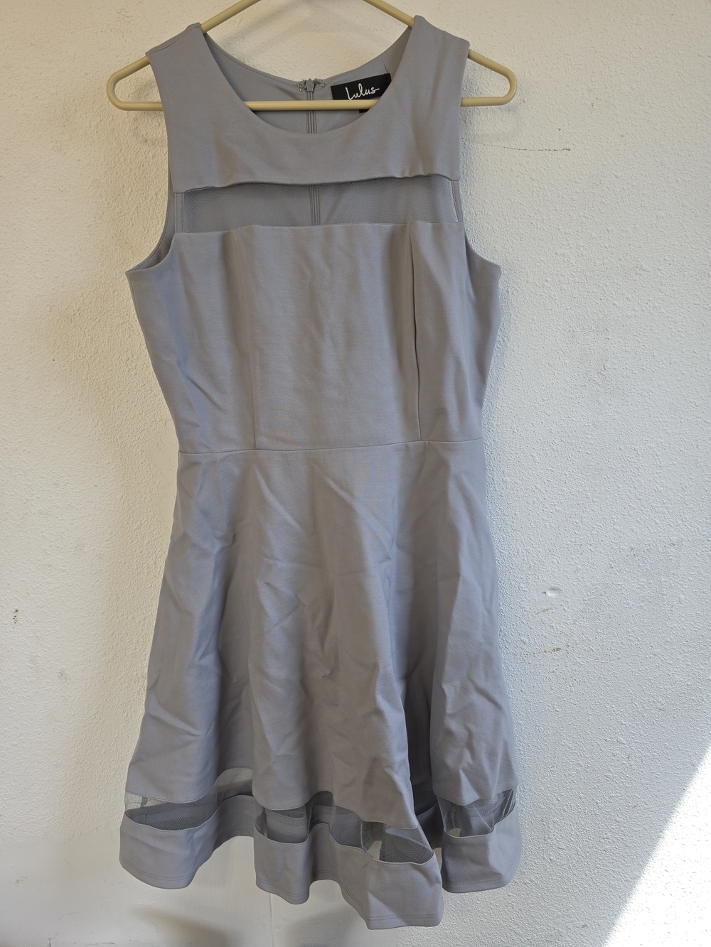 Lulu's Light Gray Sleeveless Fit & Flare Dress